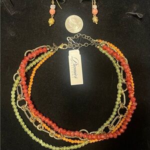 Beaded Necklace and Earring Set